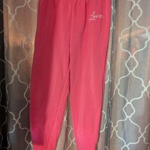 Bobbie Brooks Coral Pink 'Love' Jogger Sweatpants